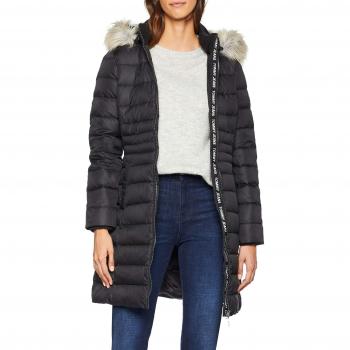 Tommy Jeans Femme Manteau à Capuche Essentiel Noir X-Small