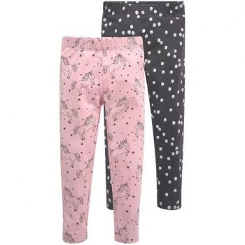 KIDSWORLD Kleine Mädchen Leggings (Pferde‑Allover) – Doppelpack
