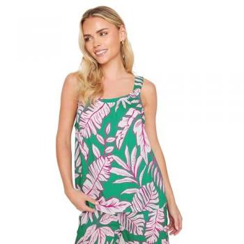M & Co Green Cami Tropical Leaf Design