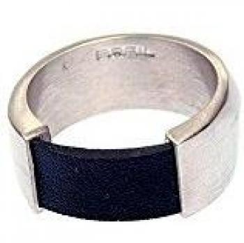 Anillo Unisex Breil de acero y cuero negro