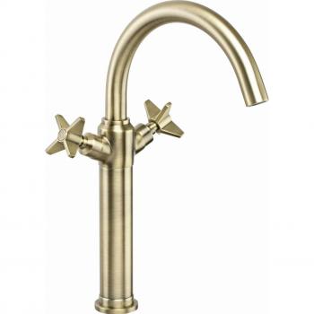 Neuesbad Temisto Retro Waschtischarmatur in Messing, hoch, Serie 400