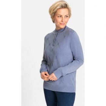 Eleganter Stehkragenpullover in Blau