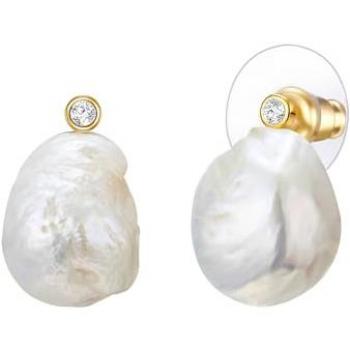 Auricolari Eleganti Oro, Trasparenza e Perla Bianca