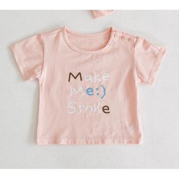 Bebe fille 0-24 mois : T-Shirt imprimé de lettres – Manches courtes, tissu doux
