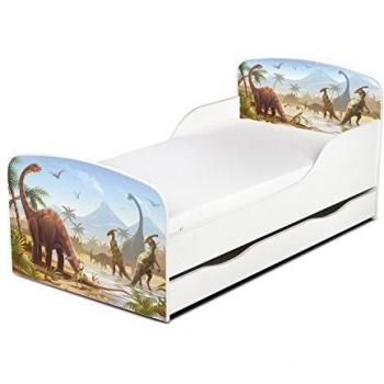 Lit d'Enfant Confortable Dinosaures avec Rangement