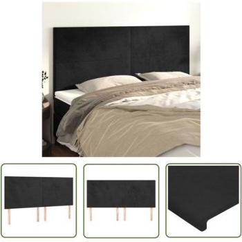 Set de têtes de lit en velours noir (4 pcs) – 100 × 5 × 78/88 cm – Élégance