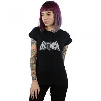 DC Comics Women's Batman Retro Crackle Logo Tee