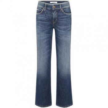 CAMBIO Damenbootcut Jeans – Blau mit Zierstein, Größe 40