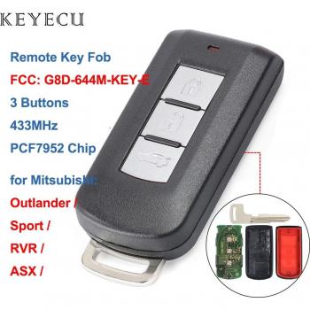 Keyecu CE1731 Smart Sleutel 3 Knoppen 433Mhz PCF7952 voor Mitsubishi Outlander Sport RVR ASX FCC: G8D-644M-KEY-E