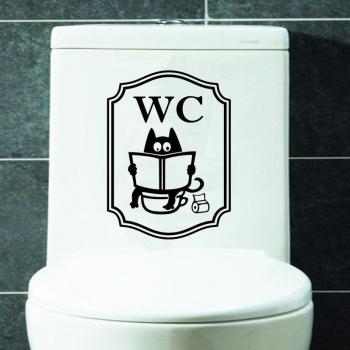 Unique Cat Bathroom Door Stickers