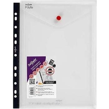 Snopake A4 Ad Alta Capacità Polyfile Binder Popper Portafoglio Clear Confezione 5 Rif 15749