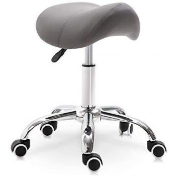 Tabouret de massage pivotant 360° avec hauteur réglable gris chromé