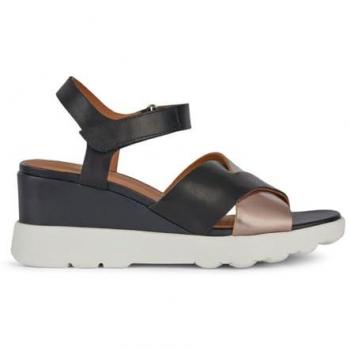 Sandalias GEOX D Spherica Ec6 negras para mujer, con velcro