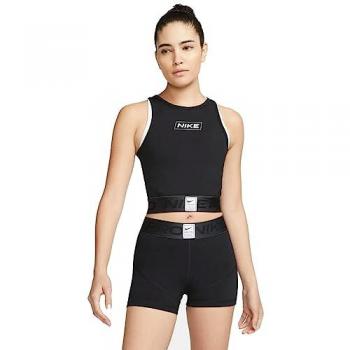 Nike Pro Dri-FIT Kurz-Tanktop mit Grafik für Damen