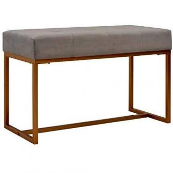 Panchina in Velluto Grigio 80 cm