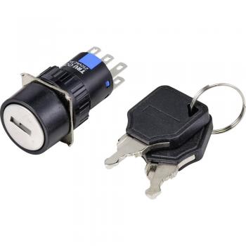 TRU COMPONENTS TC-9219060 Interruttore a chiave 250 V/AC 3 A 2 x On / Off / On Permanente Ø 18 mm IP65