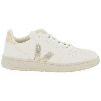 VEJA V-10 Damen Sneaker Extraweiß-Platin chromfreies Leder Größe 41