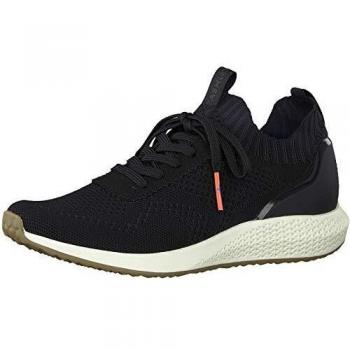 Tamaris Damen Halbschuhe 23714-24, sportliche Schnürer, lose Einlage, Schwarz, 40 EU / 6.5 UK