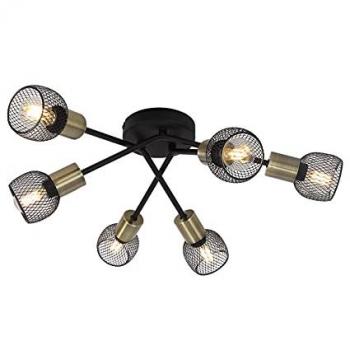 Lampe de Plafond Fiastra 6 Lumières Noir Vieux Laiton