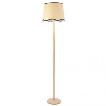 VALUELIGHTS Triston Wood Floor Lamp with Scallop Tapered Shade & LED