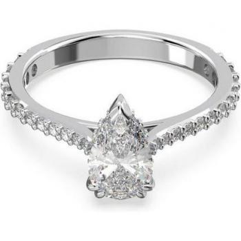 Anello Stilla Swarovski, Cocktail, Taglio Pera, Pavé Bianco, Placcato Rodio 50