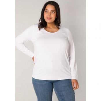 Langarmshirt mit Rundhalsausschnitt für kurvige Damen