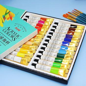 Acrylic Paints for Artists 12/18/24 Colors Brush Set 12ml Tubes