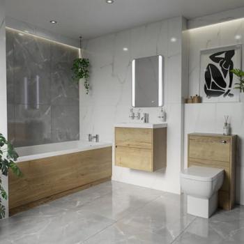 Barton Straight Single Ended Bathroom Suite with Slim Edge Basin