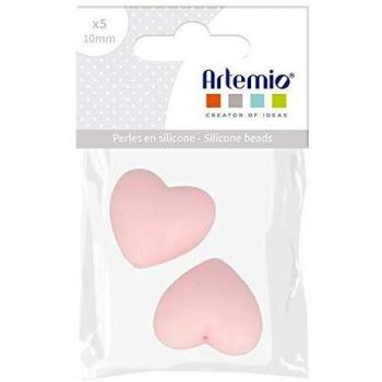 Perles silicone cœur rose