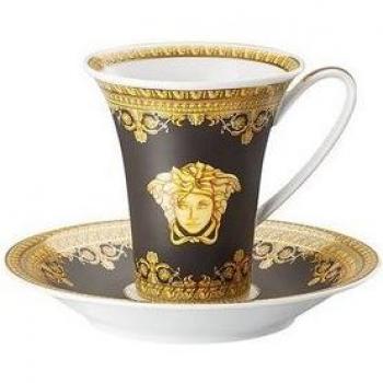 Baroque Nero Tasse mit Untertasse
