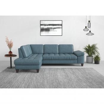 Ecksofa SIT&MORE Westham L‑Form – 261 cm x 88 cm x 179 cm, Microfaser, schwarz, Ottomane links, keine Bettfunktion