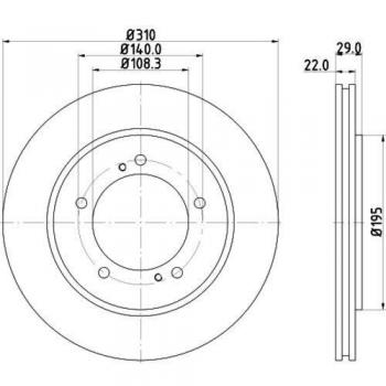 Disque de frein ventilé de l'intérieur revêtu SUZUKI: Grand Vitara 2 SUV, Code produit : 310 22 05/07, Diamètre : 140mm