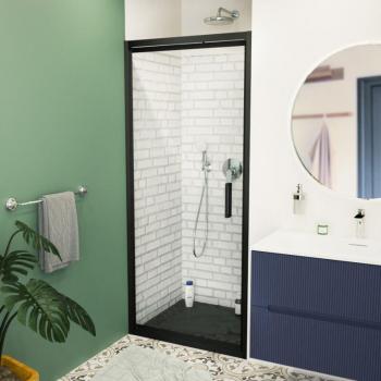 Cortina de Ducha Antical Tex-C 90x195cm – Solución Espacial Negro Mate