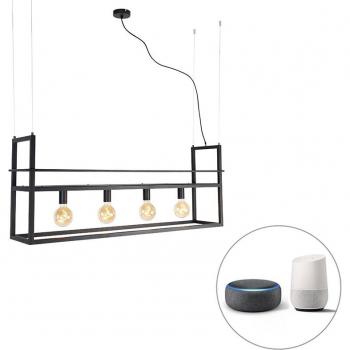 4-Light Smart Pendant Light with Shelf in Black and WiFi G95