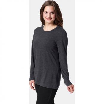 Ulla Popken Slimfit Rundhalsshirt, Damen, schwarz, Größe 64/66