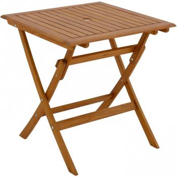 Miliboo Table de jardin carrée pliante en bois massif 70 cm FUEGO