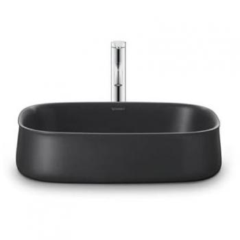 Vasque à poser Duravit Zencha 55x39cm, sans trou, finition anthracite mat, WonderGliss