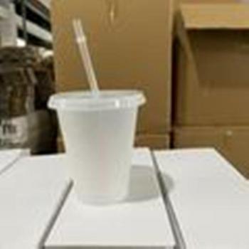 Reusable Color Changing Confetti Plastic Tumbler with Lid and Straw
