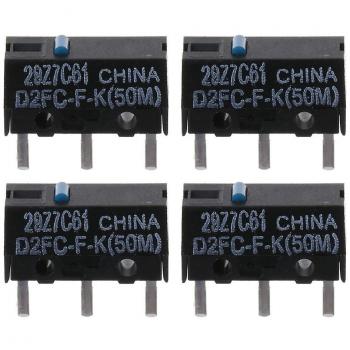 4 pièces D2FC-F-K – Souris micro‑switch 50 M clics, 3 broches – Life Microswitch