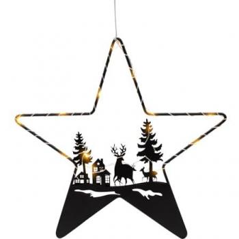 Deko Aufhänger LED Stern Silhouette schwarz
