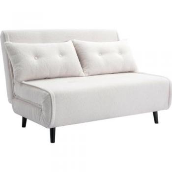 Bouclé Schlafsofa in Elfenbein