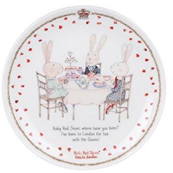 Cake Plate Ruby Red London Cousins