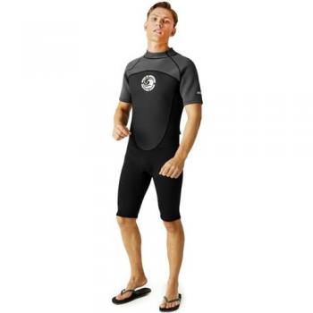 Regatta Men's Quick-Dry Shorty Wetsuit 2mm Black/Dark Grey/White, Size S/M