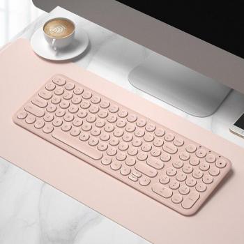 2.4G Ergonomic Wireless Keyboard with Round Keycap Mouse for Laptops