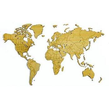 Mappa Murale del Mondo 130x80cm in Bambù