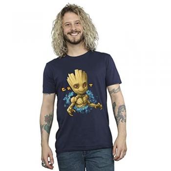Camiseta de Hombre Marvel con Escudo Abstracto Guardianes de la Galaxia Talla L Azul