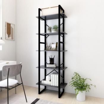 Mueble de almacenamiento 5 estantes gris 60x30x175 cm