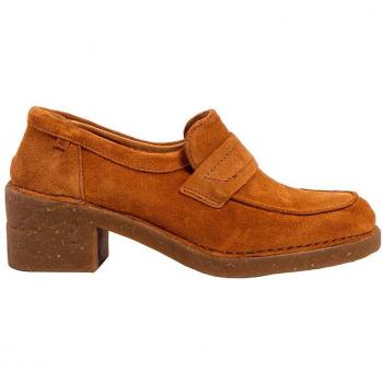 Zapatos Naturalista Mujer Piel Marrón Silk Suede N5667 Tacón Estilo Casual
