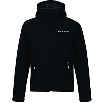 Kinder‑Softshell „Downpour“ Jacke von Dare2b – schwarz, innen aus Teddy‑Fleece – 128 cm