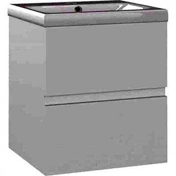 White Engineered Wood Sink Cabinet with Integrated Basin